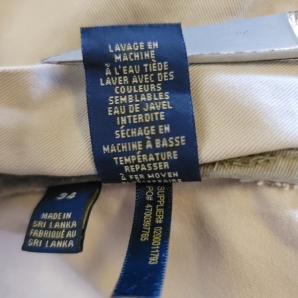 Vintage Polo Ralph Lauren Men's Classic Chino Beige Cargo Shorts Size 34 - Picture 8 of 14